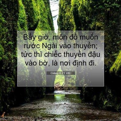 Picture 07 - Giăng 6:21 VIE - Bấy giờ, môn đồ muốn rước Ngài vào - Bible Verse Picture