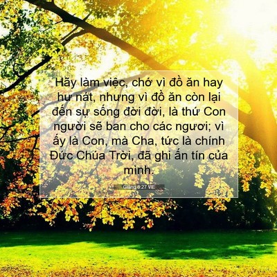 Picture 07 - Giăng 6:27 VIE - Hãy làm việc, chớ vì đồ ăn hay hư - Bible Verse Picture