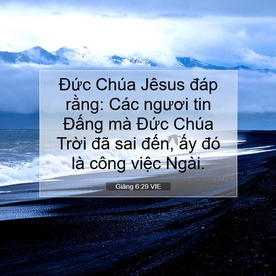 Picture 07 - Giăng 6:29 VIE - Đức Chúa Jêsus đáp rằng: Các ngươi - Bible Verse Picture