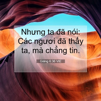 Picture 07 - Giăng 6:36 VIE - Nhưng ta đã nói: Các ngươi đã thấy ta, - Bible Verse Picture