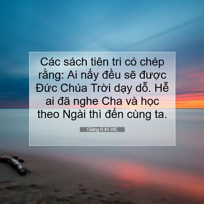 Picture 07 - Giăng 6:45 VIE - Các sách tiên tri có chép rằng: Ai nấy - Bible Verse Picture
