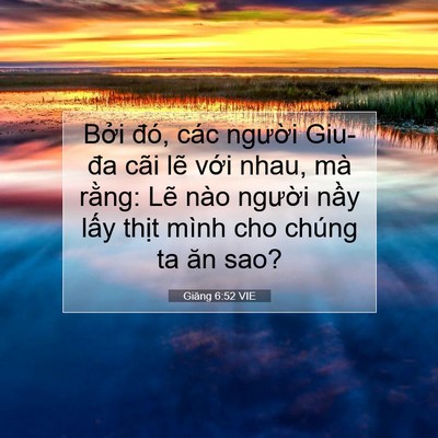 Picture 07 - Giăng 6:52 VIE - Bởi đó, các người Giu-đa cãi lẽ với - Bible Verse Picture