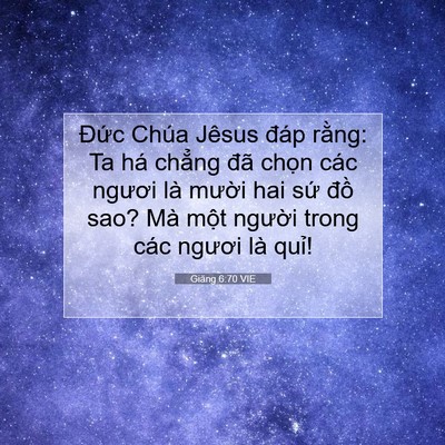 Picture 07 - Giăng 6:70 VIE - Đức Chúa Jêsus đáp rằng: Ta há chẳng - Bible Verse Picture