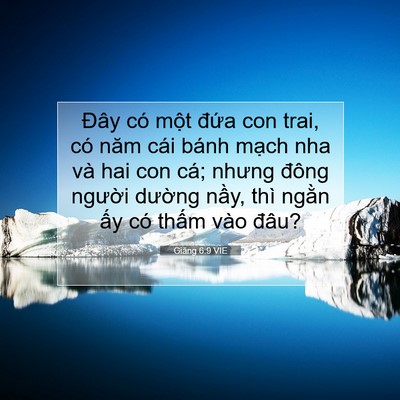 Picture 07 - Giăng 6:9 VIE - Đây có một đứa con trai, có năm cái - Bible Verse Picture