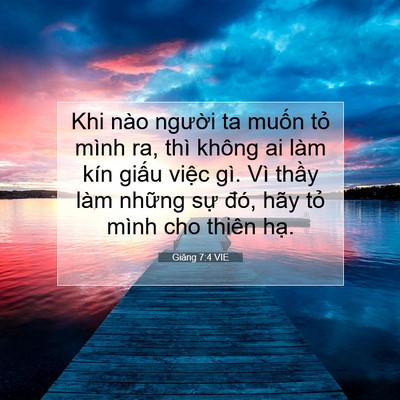 Picture 07 - Giăng 7:4 VIE - Khi nào người ta muốn tỏ mình ra, thì - Bible Verse Picture