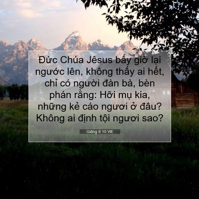 Picture 07 - Giăng 8:10 VIE - Đức Chúa Jêsus bấy giờ lại ngước - Bible Verse Picture