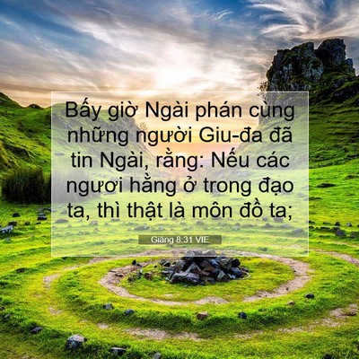 Picture 07 - Giăng 8:31 VIE - Bấy giờ Ngài phán cùng những người - Bible Verse Picture