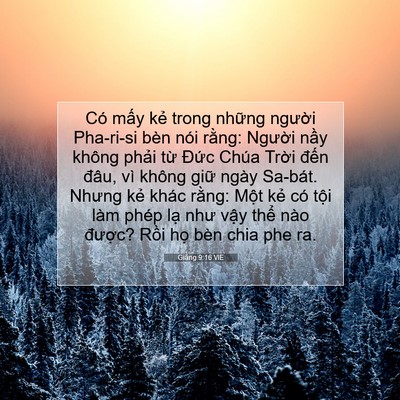 Picture 07 - Giăng 9:16 VIE - Có mấy kẻ trong những người Pha-ri-si - Bible Verse Picture