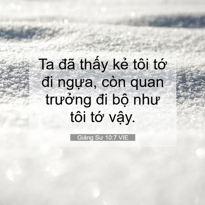 Picture 07 - Giảng Sư 10:7 VIE - Ta đã thấy kẻ tôi tớ đi ngựa, còn - Bible Verse Picture