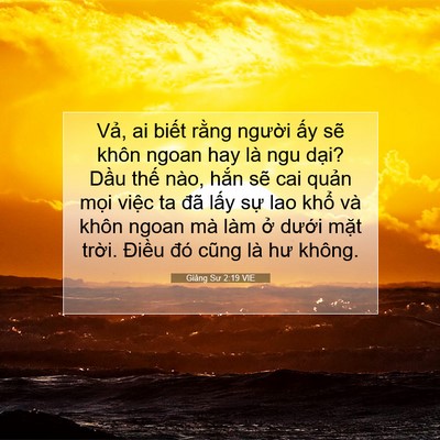 Picture 07 - Giảng Sư 2:19 VIE - Vả, ai biết rằng người ấy sẽ khôn - Bible Verse Picture