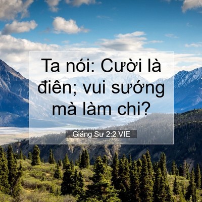 Picture 07 - Giảng Sư 2:2 VIE - Ta nói: Cười là điên; vui sướng mà - Bible Verse Picture