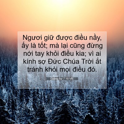Picture 07 - Giảng Sư 7:18 VIE - Ngươi giữ được điều nầy, ấy là - Bible Verse Picture