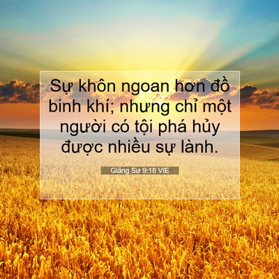 Picture 07 - Giảng Sư 9:18 VIE - Sự khôn ngoan hơn đồ binh khí; nhưng - Bible Verse Picture