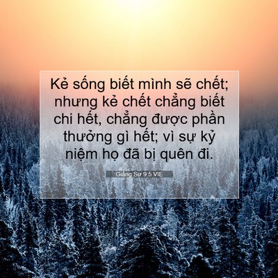Picture 07 - Giảng Sư 9:5 VIE - Kẻ sống biết mình sẽ chết; nhưng kẻ - Bible Verse Picture