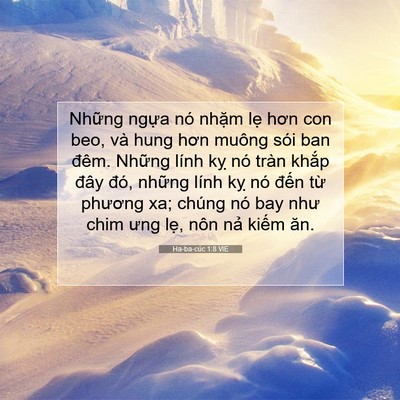 Picture 07 - Ha-ba-cúc 1:8 VIE - Những ngựa nó nhặm lẹ hơn con beo, và - Bible Verse Picture