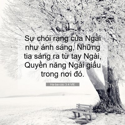 Picture 07 - Ha-ba-cúc 3:4 VIE - Sự chói rạng của Ngài như ánh sáng, - Bible Verse Picture