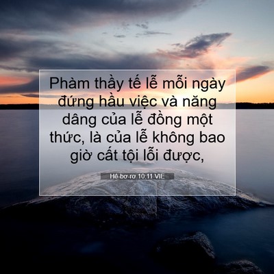 Picture 07 - Hê-bơ-rơ 10:11 VIE - Phàm thầy tế lễ mỗi ngày đứng hầu - Bible Verse Picture