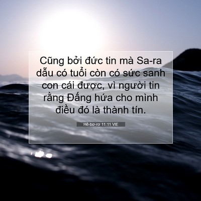 Picture 07 - Hê-bơ-rơ 11:11 VIE - Cũng bởi đức tin mà Sa-ra dẫu có tuổi - Bible Verse Picture