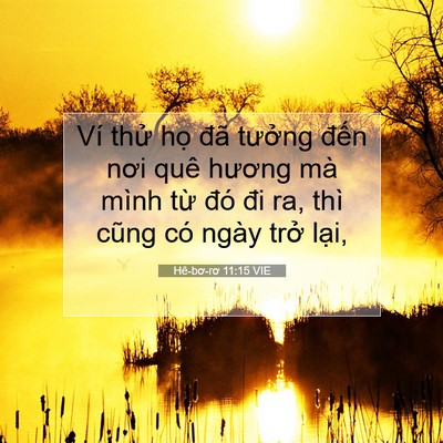 Picture 07 - Hê-bơ-rơ 11:15 VIE - Ví thử họ đã tưởng đến nơi quê - Bible Verse Picture