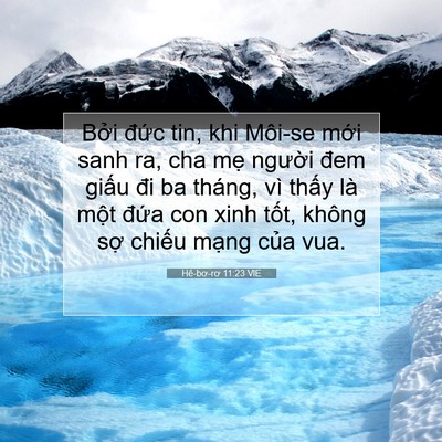 Picture 07 - Hê-bơ-rơ 11:23 VIE - Bởi đức tin, khi Môi-se mới sanh ra, cha - Bible Verse Picture