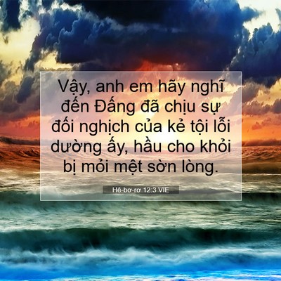 Picture 07 - Hê-bơ-rơ 12:3 VIE - Vậy, anh em hãy nghĩ đến Đấng đã - Bible Verse Picture