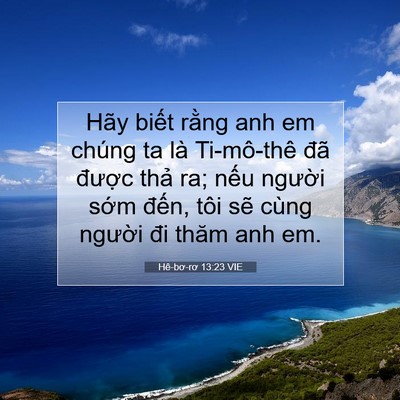 Picture 07 - Hê-bơ-rơ 13:23 VIE - Hãy biết rằng anh em chúng ta là - Bible Verse Picture