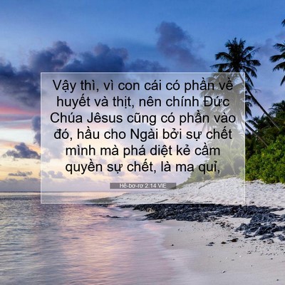 Picture 07 - Hê-bơ-rơ 2:14 VIE - Vậy thì, vì con cái có phần về huyết - Bible Verse Picture