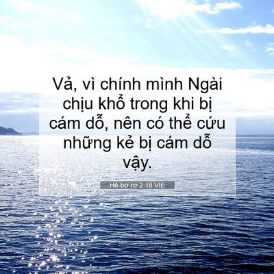Picture 07 - Hê-bơ-rơ 2:18 VIE - Vả, vì chính mình Ngài chịu khổ trong - Bible Verse Picture