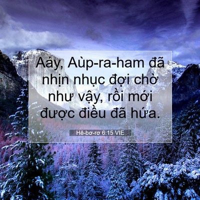 Picture 07 - Hê-bơ-rơ 6:15 VIE - Aáy, Aùp-ra-ham đã nhịn nhục đợi chờ - Bible Verse Picture