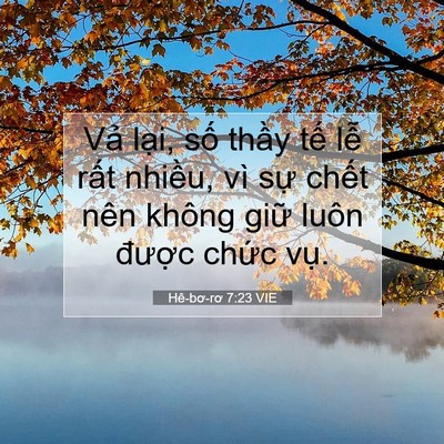 Picture 07 - Hê-bơ-rơ 7:23 VIE - Vả lại, số thầy tế lễ rất nhiều, - Bible Verse Picture