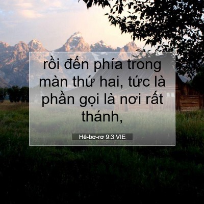 Picture 07 - Hê-bơ-rơ 9:3 VIE - rồi đến phía trong màn thứ hai, tức - Bible Verse Picture