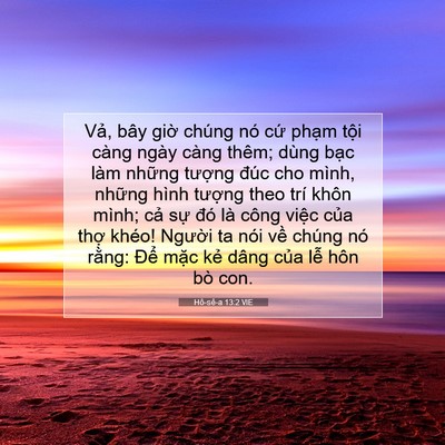 Picture 07 - Hô-sê-a 13:2 VIE - Vả, bây giờ chúng nó cứ phạm tội - Bible Verse Picture