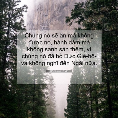 Picture 07 - Hô-sê-a 4:10 VIE - Chúng nó sẽ ăn mà không được no, hành - Bible Verse Picture