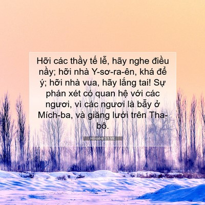 Picture 07 - Hô-sê-a 5:1 VIE - Hỡi các thầy tế lễ, hãy nghe điều - Bible Verse Picture
