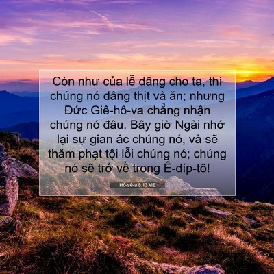Picture 07 - Hô-sê-a 8:13 VIE - Còn như của lễ dâng cho ta, thì chúng - Bible Verse Picture