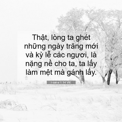 Picture 07 - I-sai-a 1:14 VIE - Thật, lòng ta ghét những ngày trăng mới - Bible Verse Picture