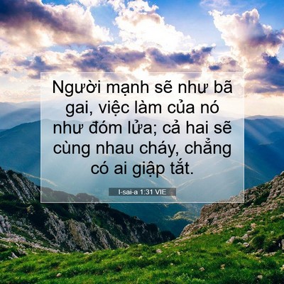 Picture 07 - I-sai-a 1:31 VIE - Người mạnh sẽ như bã gai, việc làm - Bible Verse Picture