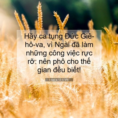 Picture 07 - I-sai-a 12:5 VIE - Hãy ca tụng Đức Giê-hô-va, vì Ngài đã - Bible Verse Picture