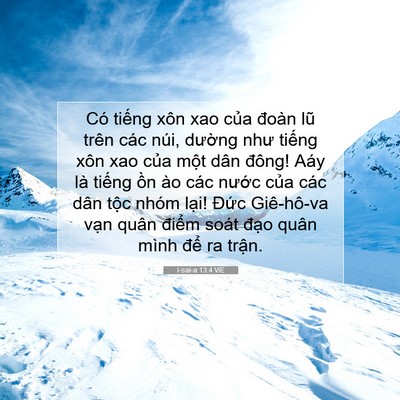 Picture 07 - I-sai-a 13:4 VIE - Có tiếng xôn xao của đoàn lũ trên các - Bible Verse Picture