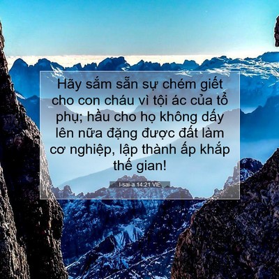Picture 07 - I-sai-a 14:21 VIE - Hãy sắm sẵn sự chém giết cho con cháu - Bible Verse Picture