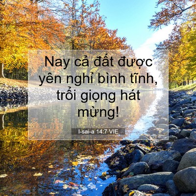 Picture 07 - I-sai-a 14:7 VIE - Nay cả đất được yên nghỉ bình tĩnh, - Bible Verse Picture