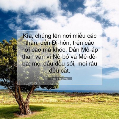 Picture 07 - I-sai-a 15:2 VIE - Kìa, chúng lên nơi miếu các thần, đến - Bible Verse Picture