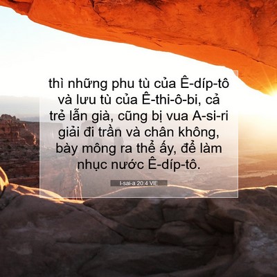 Picture 07 - I-sai-a 20:4 VIE - thì những phu tù của Ê-díp-tô và lưu - Bible Verse Picture