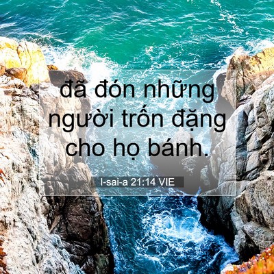 Picture 07 - I-sai-a 21:14 VIE - đã đón những người trốn đặng cho - Bible Verse Picture