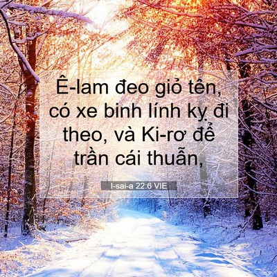 Picture 07 - I-sai-a 22:6 VIE - Ê-lam đeo giỏ tên, có xe binh lính kỵ - Bible Verse Picture