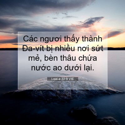 Picture 07 - I-sai-a 22:9 VIE - Các ngươi thấy thành Đa-vít bị nhiều - Bible Verse Picture