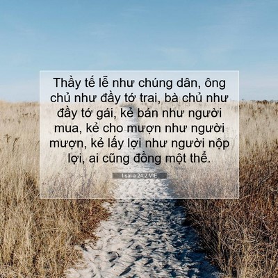 Picture 07 - I-sai-a 24:2 VIE - Thầy tế lễ như chúng dân, ông chủ - Bible Verse Picture