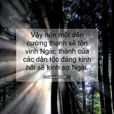 Picture 07 - I-sai-a 25:3 VIE - Vậy nên một dân cường thạnh sẽ tôn - Bible Verse Picture