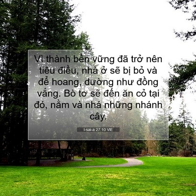 Picture 07 - I-sai-a 27:10 VIE - Vì thành bền vững đã trở nên tiêu - Bible Verse Picture