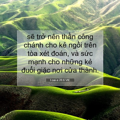 Picture 07 - I-sai-a 28:6 VIE - sẽ trở nên thần công chánh cho kẻ - Bible Verse Picture